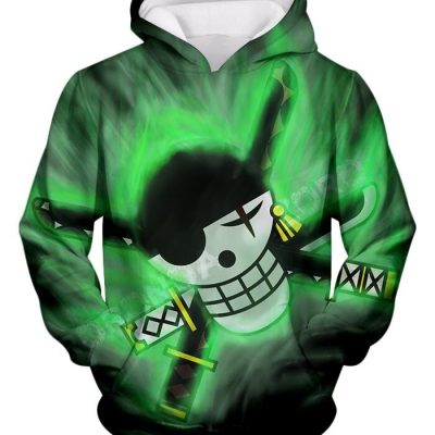 ONE PIECE Roronoa Zoro Green Pullover Hoodie