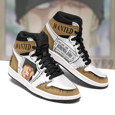 ONE PIECE Roronoa Zoro Wanted Air Jordan 1 High Sneakers