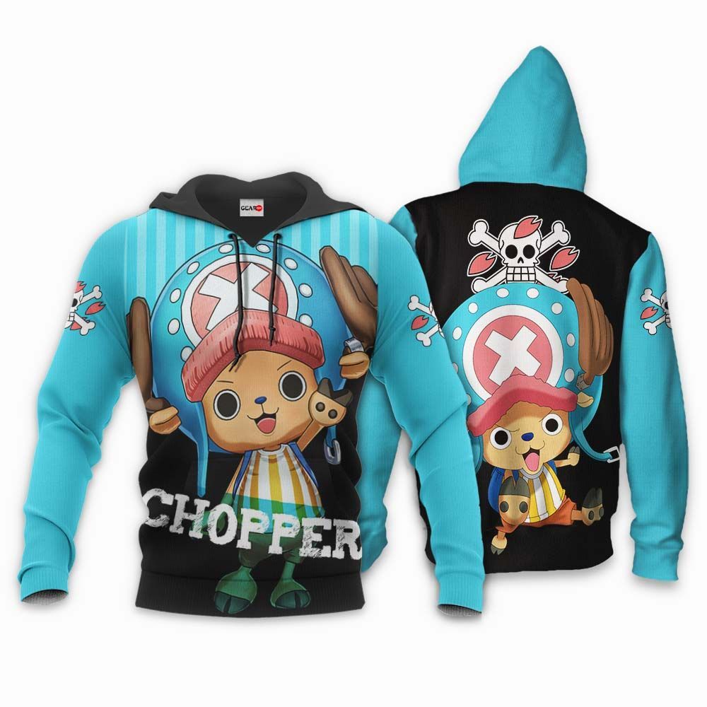 ONE PIECE Tony Tony Chopper Blue Pullover Hoodie ONE PIECE Tony Tony Chopper Blue Pullover Hoodie