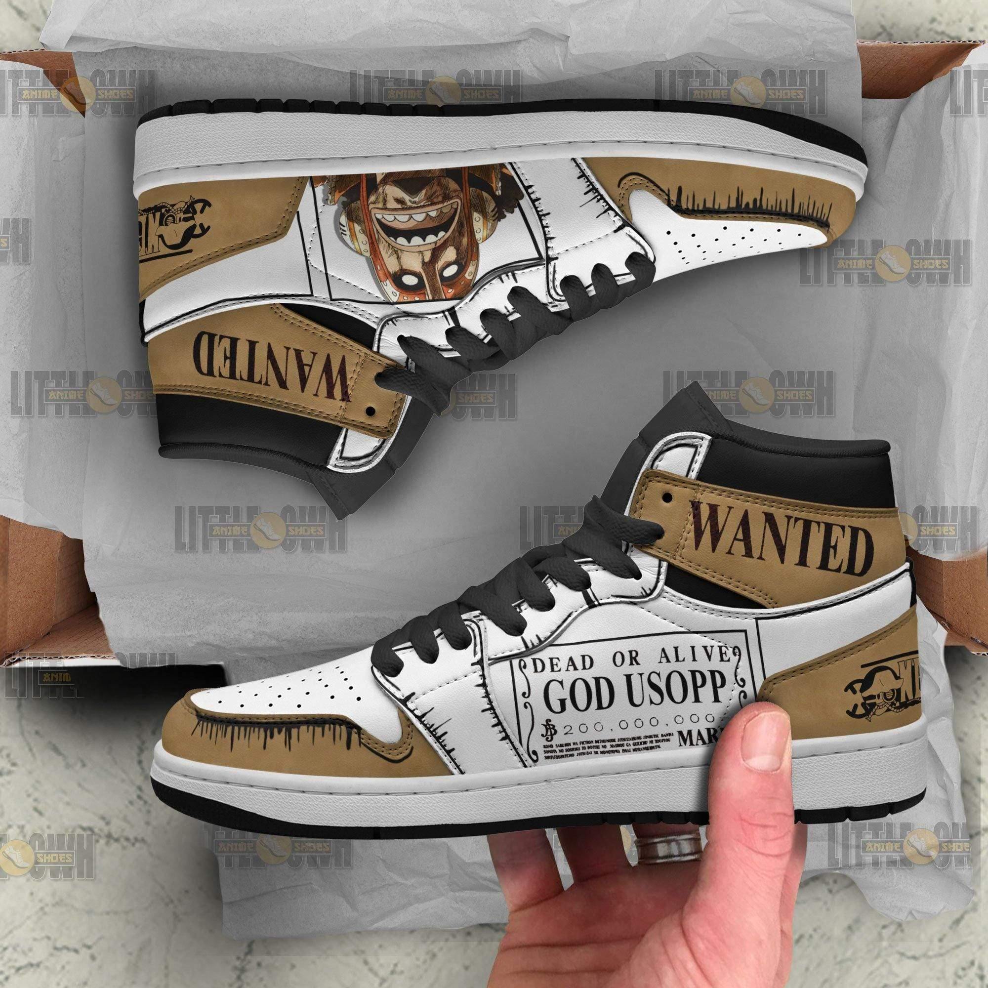 ONE PIECE Usopp Wanted Air Jordan 1 High Sneakers ONE PIECE Usopp Wanted Air Jordan 1 High Sneakers
