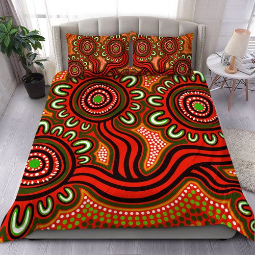 Australia Aboriginal Bedding Set - Dot Patterns From Indigenous Australian Culture (Orange) Bedding Set Australia Aboriginal Bedding Set - Dot Patterns From Indigenous Australian Culture (Orange) Bedding Set