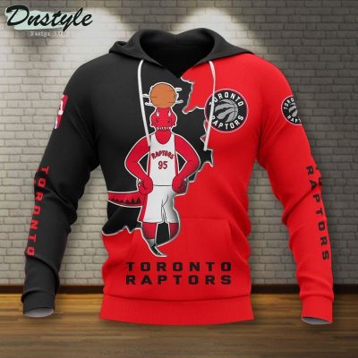 NBA Toronto Raptors Red Black Mascot Scratch Pullover Hoodie