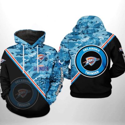NBA Oklahoma City Thunder Blue Black Camo Pullover Hoodie