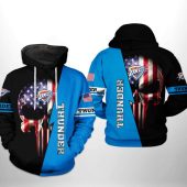 NBA Oklahoma City Thunder US Flag Punisher Skull Pullover Hoodie