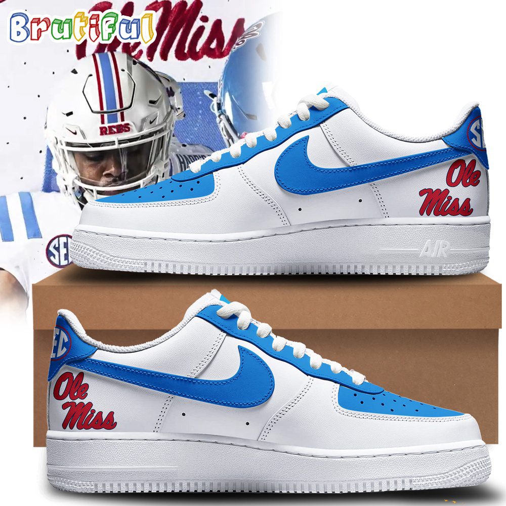Ole Miss Rebels Football 2024 Air Force 1 Sneaker Shoes Ole Miss Rebels Football 2024 Air Force 1 Sneaker Shoes