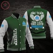 Olympique de Marseille Green Grey Baseball Jacket