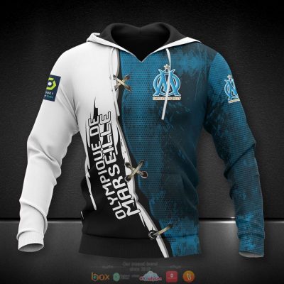 Olympique de Marseille White Blue Pullover Hoodie