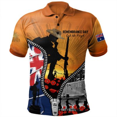 Australia Polo Shirt Lest We Forget Honoring Our Heroes On Remembrance Day