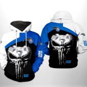 NBA Orlando Magic Black Blue Punisher Skull Pullover Hoodie