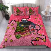 Penrith Panthers Christmas Custom Bedding Set - Let's Get Lit Chrisse Pressie Bedding Set