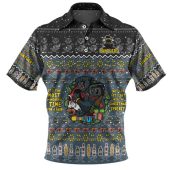 Penrith Panthers Christmas Custom Polo Shirt - Chrissie Spirit Black Polo Shirt