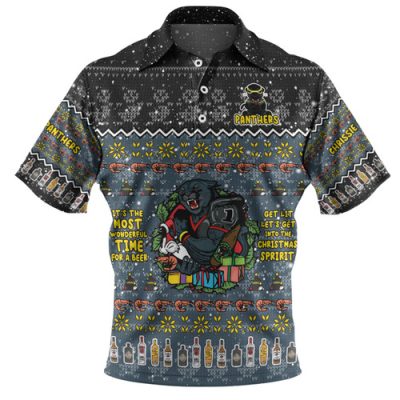 Penrith Panthers Christmas Custom Polo Shirt - Chrissie Spirit Black Polo Shirt