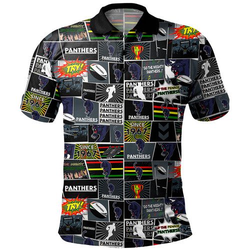 Penrith Panthers Polo Shirt - Team Of Us Die Hard Fan Supporters Comic Style Penrith Panthers Polo Shirt - Team Of Us Die Hard Fan Supporters Comic Style