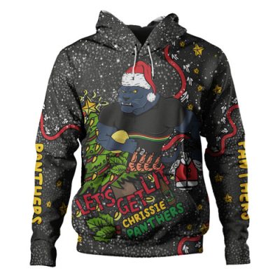 Penrith Panthers Christmas Custom Hoodie - Let's Get Lit Chrisse Pressie Hoodie