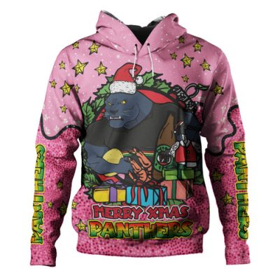 Penrith Panthers Christmas Custom Hoodie - Merry Christmas Our Beloved Team With Aboriginal Dot Art Pattern Hoodie