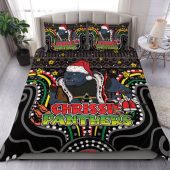 Penrith Panthers Christmas Custom Bedding Set - Christmas Knit Patterns Vintage Jersey Ugly Bedding Set