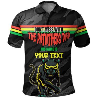 Penrith Panthers Father's Day Polo Shirt - Screaming Dad and Crazy Fan