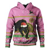 Penrith Panthers Christmas Custom Hoodie - Ugly Xmas And Aboriginal Patterns For Die Hard Fan Hoodie