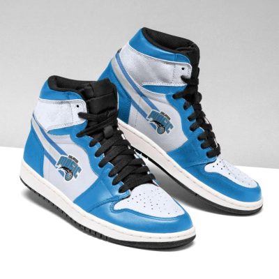 NBA Orlando Magic White Blue Air Jordan 1 High Sneakers