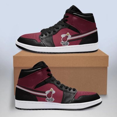NBA Miami Heat Red Black Air Jordan 1 High Sneakers