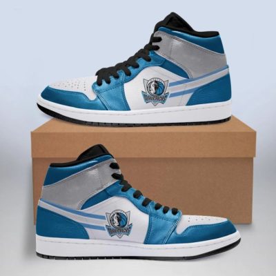 NBA Dallas Mavericks Blue White Air Jordan 1 High Sneakers