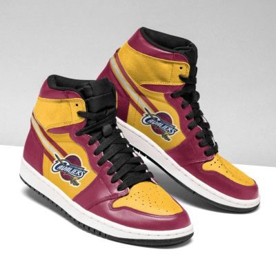 NBA Cleveland Cavaliers Wine Gold Air Jordan 1 High Sneakers