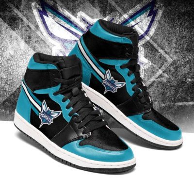 NBA Charlotte Hornets Teal Black Air Jordan 1 High Sneakers