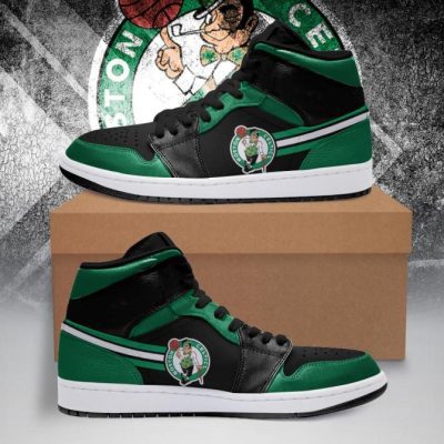 NBA Boston Celtics Green Black Air Jordan 1 High Sneakers V3