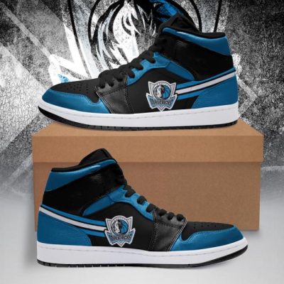 NBA Dallas Mavericks Blue Black Air Jordan 1 High Sneakers