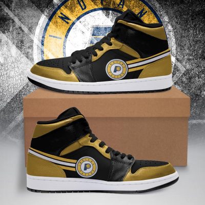NBA Indiana Pacers Gold Black Air Jordan 1 High Sneakers