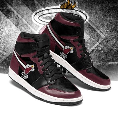 NBA Miami Heat Red Black Air Jordan 1 High Sneakers V2