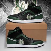 NBA Milwaukee Bucks Green Black Air Jordan 1 High Sneakers