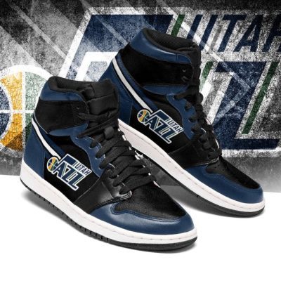 NBA Utah Jazz Black Navy Air Jordan 1 High Sneakers