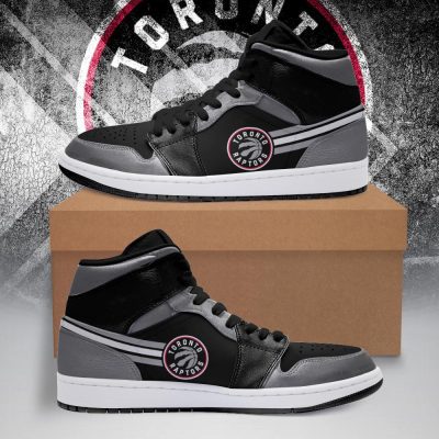 NBA Toronto Raptors Gray Black Air Jordan 1 High Sneakers