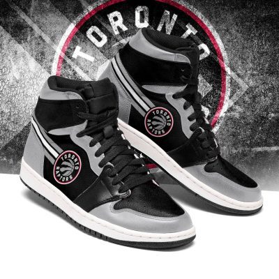NBA Toronto Raptors Gray Black Air Jordan 1 High Sneakers