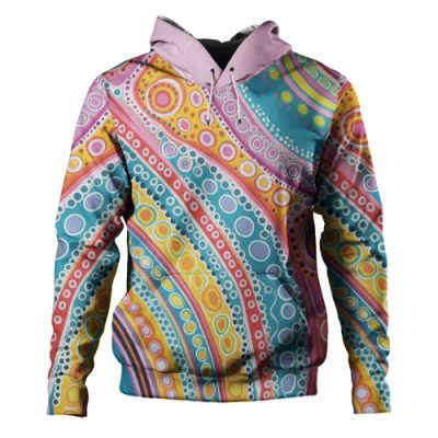Australia Aboriginal Hoodie - Australian Indigenous Aboriginal Art Vivid Pastel Colours Ver 2 Hoodie