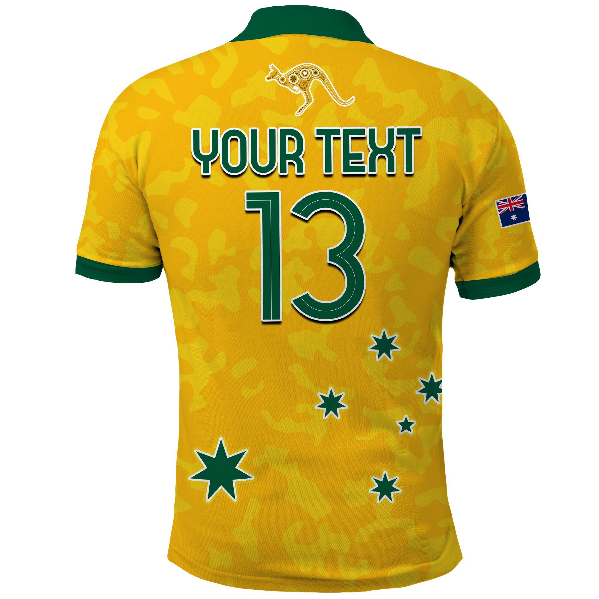 (Custom Text and Number) Australia Soccer Polo Shirt World Cup Football 2022 Socceroos with Kangaroos (Custom Text and Number) Australia Soccer Polo Shirt World Cup Football 2022 Socceroos with Kangaroos