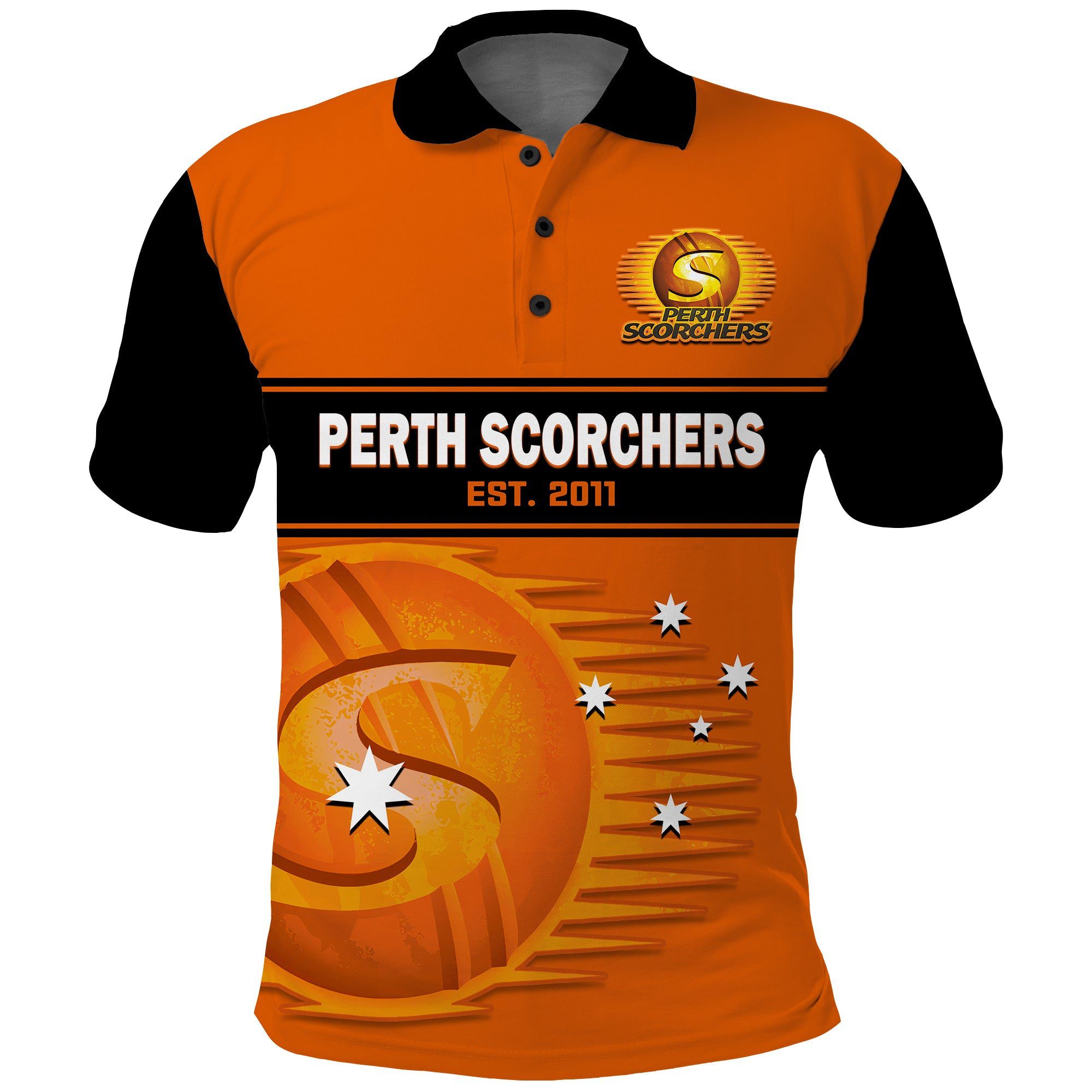 Perth Scorchers Cricket 2023 Polo Shirt Est 2011 Sporty Version Perth Scorchers Cricket 2023 Polo Shirt Est 2011 Sporty Version