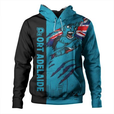 Port Adelaide Hoodie Burning Passion Of Power Scratch Style