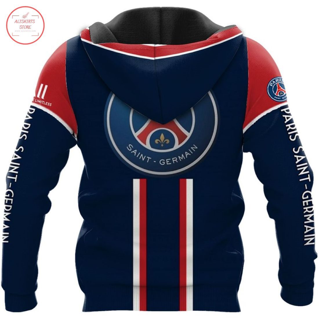Paris Saint-Germain FC Blue Red 1970 Pullover Hoodie Paris Saint-Germain FC Blue Red 1970 Pullover Hoodie