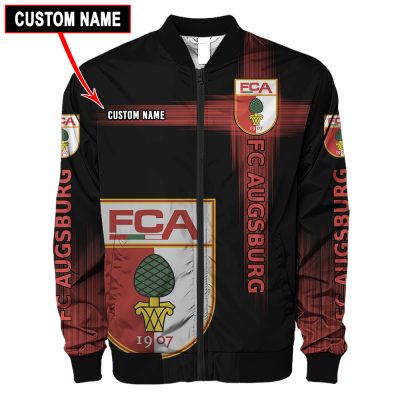 FC Augsburg Custom Name Black Bomber Jacket