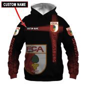 FC Augsburg Custom Name Black Pullover Hoodie
