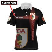 FC Augsburg Custom Name Black Polo Shirt