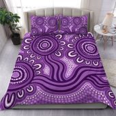 Australia Aboriginal Bedding Set - Dot Patterns From Indigenous Australian Culture (Purple) Bedding Set