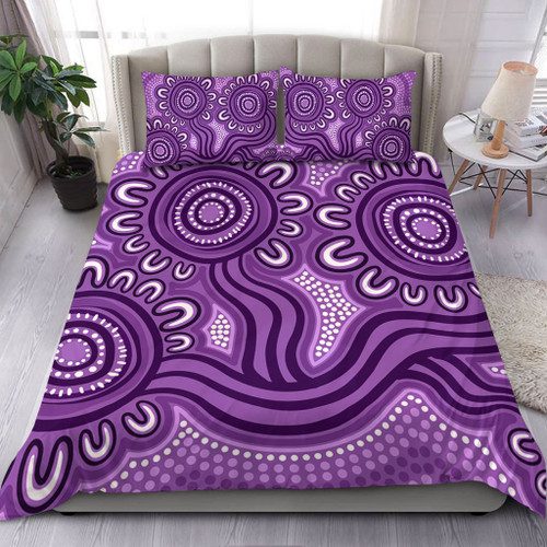 Australia Aboriginal Bedding Set - Dot Patterns From Indigenous Australian Culture (Purple) Bedding Set Australia Aboriginal Bedding Set - Dot Patterns From Indigenous Australian Culture (Purple) Bedding Set