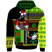 Penrith Panthers Hoodie - Custom Christmas Snowflakes Penrith Panthers Mascot Hoodie
