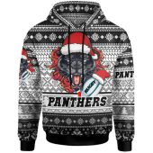 Penrith Panthers Hoodie - Custom Christmas Snowflakes Penrith Panthers Mascot Hoodie