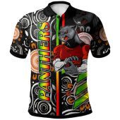 Penrith Panthers Polo Shirt - Custom Penrith Panthers Ball Aboriginal Inspired Indigenous Sport Style Polo Shirt
