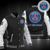 Paris Saint-Germain FC Black White Baseball Jacket