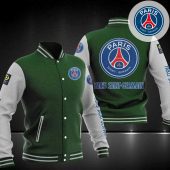 Paris Saint-Germain FC Green White Baseball Jacket